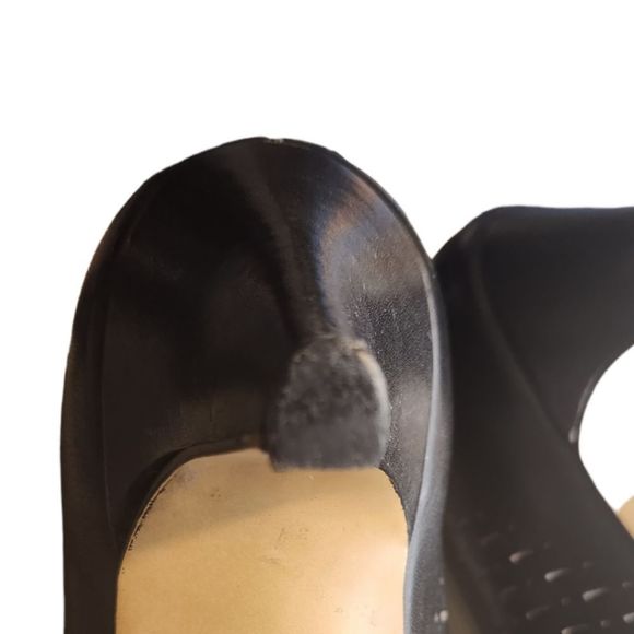 Naturalizer Shoes Heels Leather Open Toe Women's Black Size 7.5 Medium - Picture 15 of 15